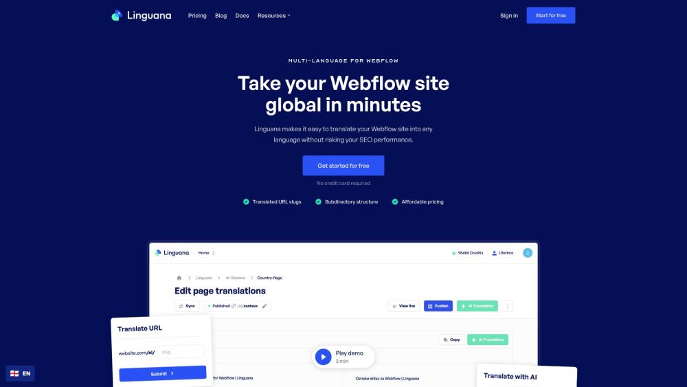 Linguana: SEO-friendly Multi-language Tool for Webflow, Framer