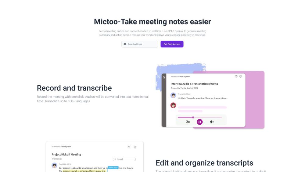 Mictoo: Free Audio/Video Transcribe Tool, Organize Audio Assets Easily