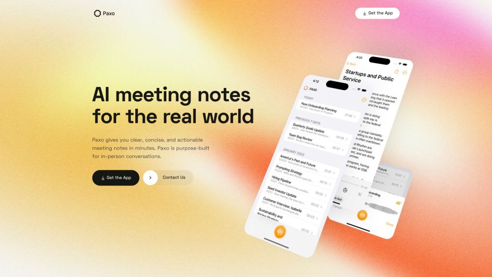 Paxo : Clear, Concise Meeting Notes Anywhere Within Minutes