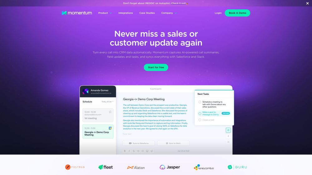 Momentum: AI Sales Automation, Deal Management & Salesforce Hygiene