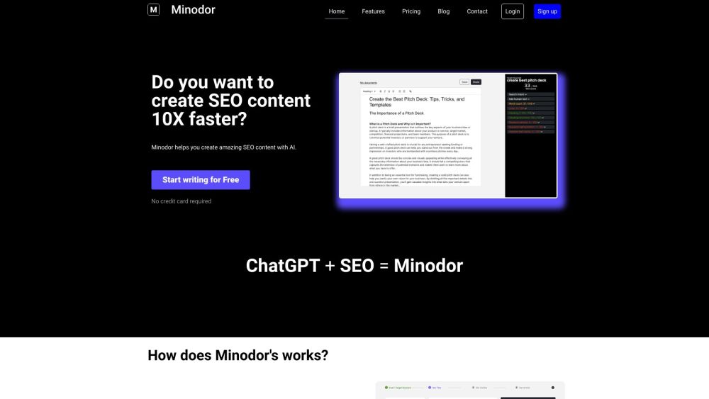 Minodor: AI Content Generator for SEO Articles : AI Tech & SEO