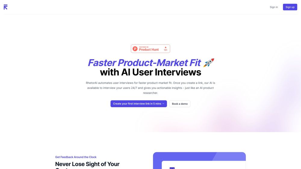 RhetorAI: AI-Powered User Surveys, Automated Interviews & Insights