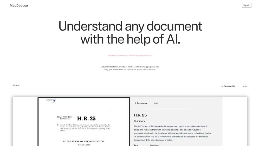 MapDeduce: AI Document Analysis, Multilingual Summaries & Insights