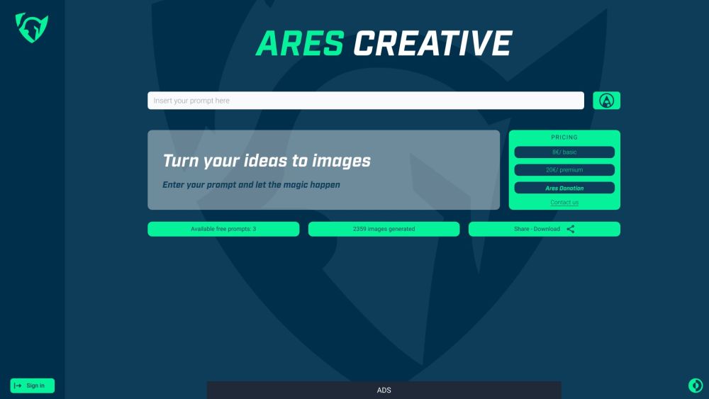 Ares Creative: Image Generator with Stable Diffusion XL 1.0