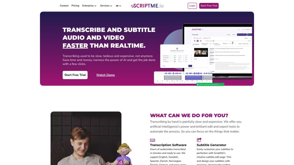 ScriptMe: AI-Powered Transcription, Subtitling and Editing Service