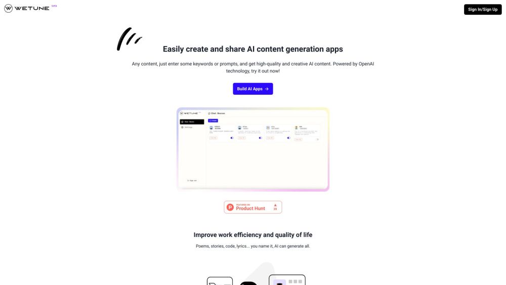 Wetune: AI for Creating & Sharing User Content & Applications