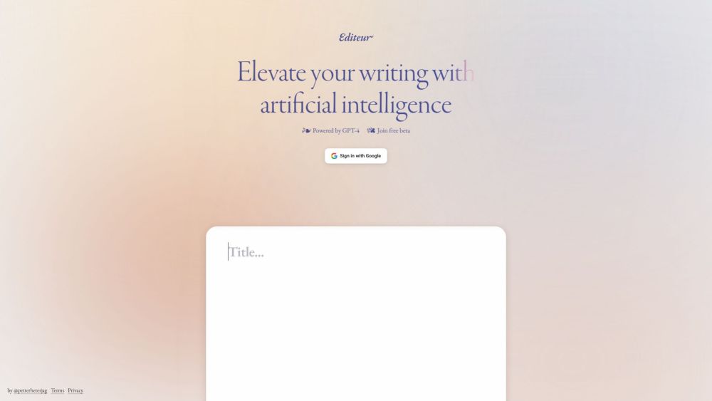 Editeur: AI-Powered Writing Aid Using GPT-4 for Quality Content