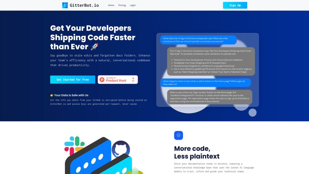 GitterBot.io: AI Code Help, GitHub Docs, & Conversational Support