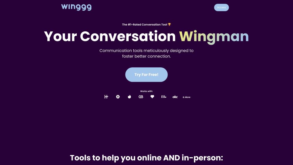 Winggg: AI Dating Tool with Replies, Starters, and More Features