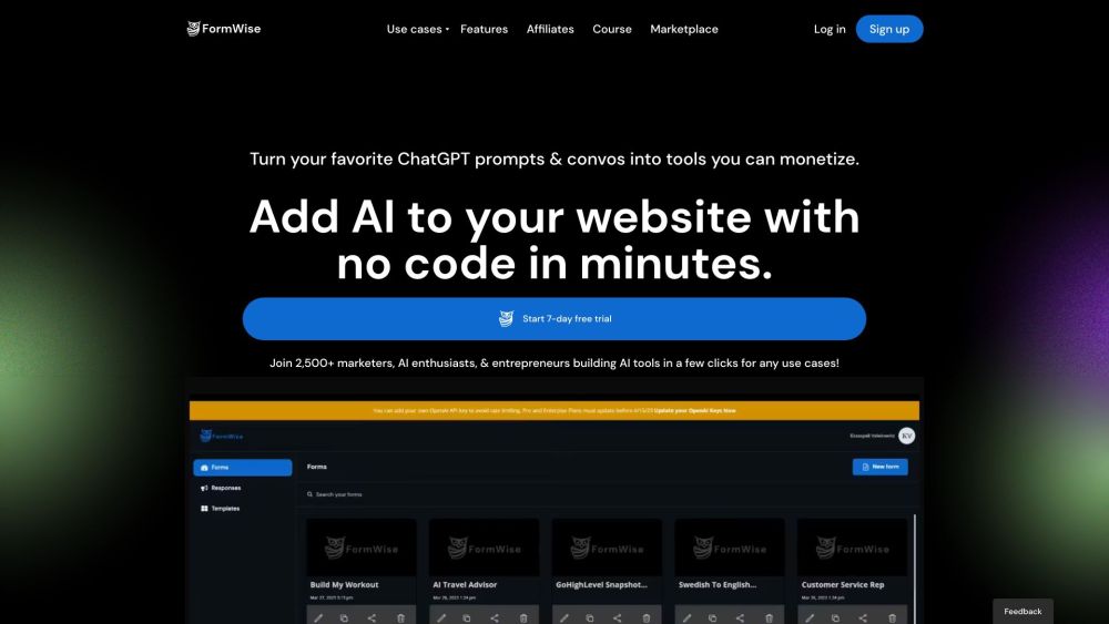 FormWise.AI: Build & Monetize AI Tools Without Coding