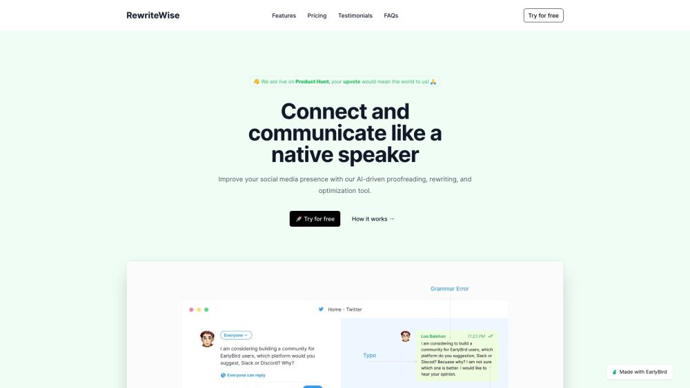 RewriteWise: AI Social Media Optimization, Proofreading & Rewriting Tool