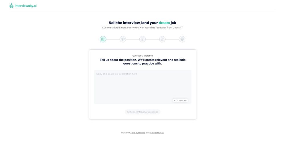 Interviewsby.ai: Custom AI Mock Interviews with Real-Time Feedback Interviewsby.ai: Custom AI Mock Interviews with Real-Time Feedback