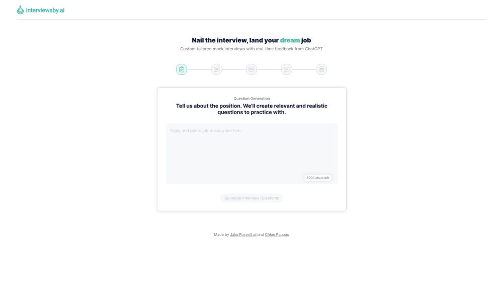 Interviewsby.ai: Custom AI Mock Interviews with Real-Time Feedback