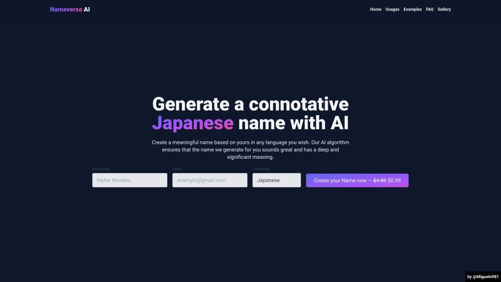 Nameverse AI: Multilingual AI Name Generator with Meaningful Outputs