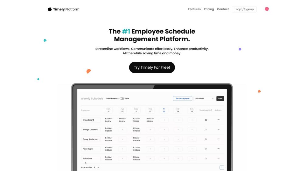 Timely: Streamline Schedules, Enhance Productivity, Save Time and Money