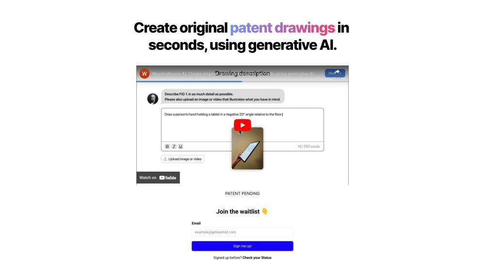 Westinghouse.ai: Swift AI-Generated Original Patent Drawings in Seconds