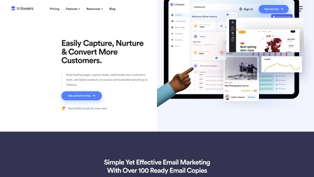 TribeArc: Capture, Nurture, Convert Customers with Landing Pages & More