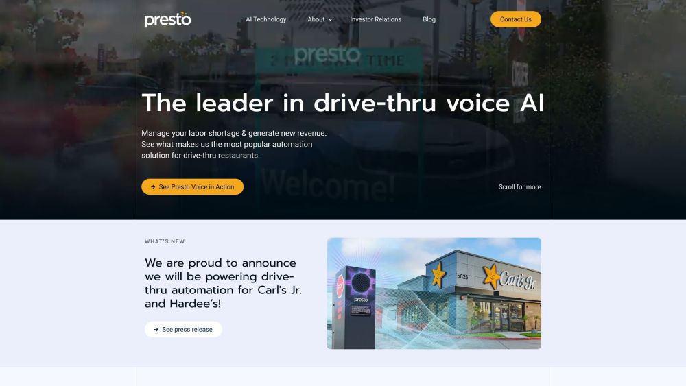 Presto: AI Drive-Thru Tech for Labor & Revenue Management, Voice Recognition