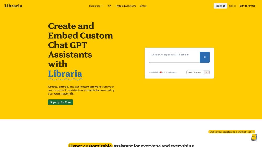 Libraria: Custom GPT Chatbots, AI Assistants, No Coding