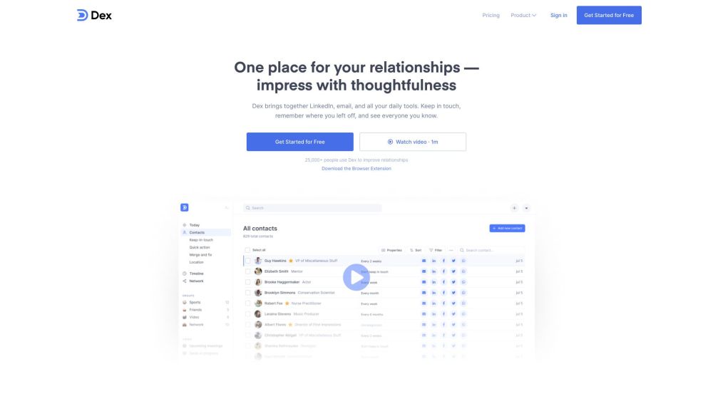 Dex: Personal CRM, Relationship Builder, LinkedIn, Email Sync