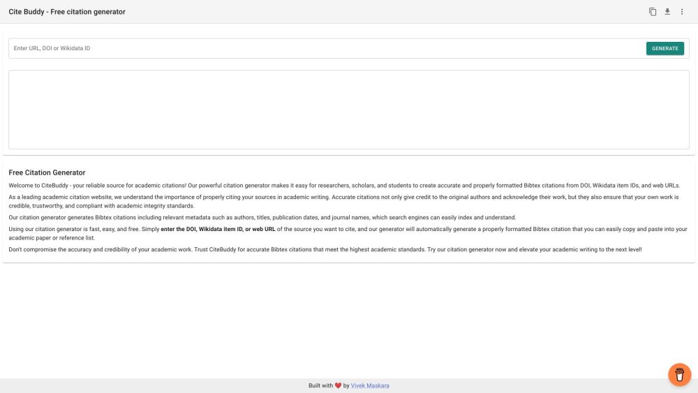Cite Buddy: Free, Unlimited Bibtex Citations from URLs, DOIs, Wikidata