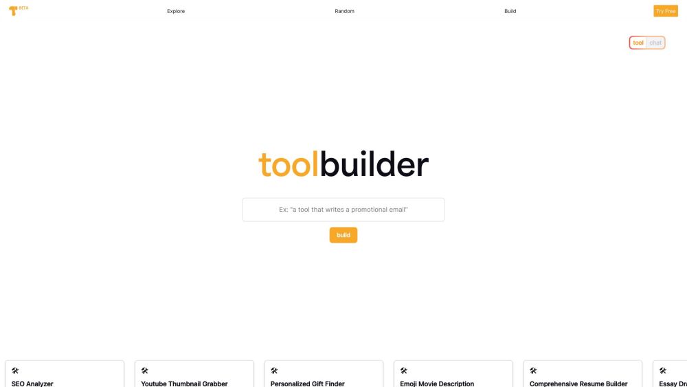 Toolbuilder: AI Web App Building & Discovery, No Coding Required