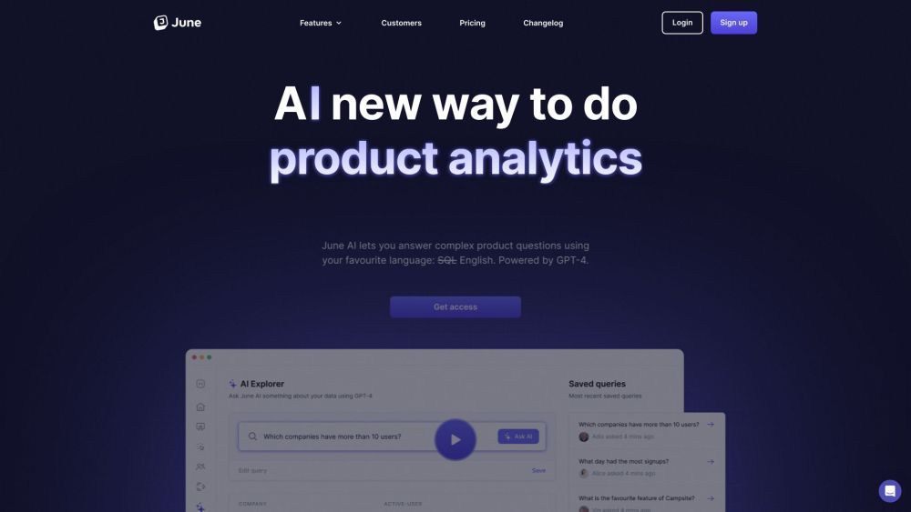 June: B2B SaaS Analytics Tool - Auto Reports for Data-Driven Insights