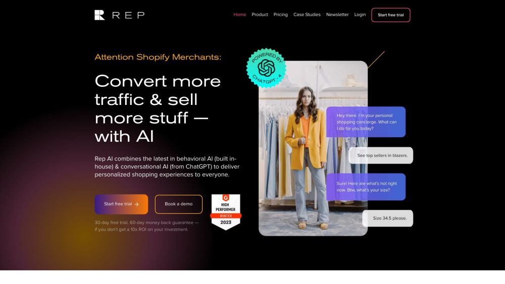 Rep AI Home: AI Sales Concierge for Personalized Shopping Experiences