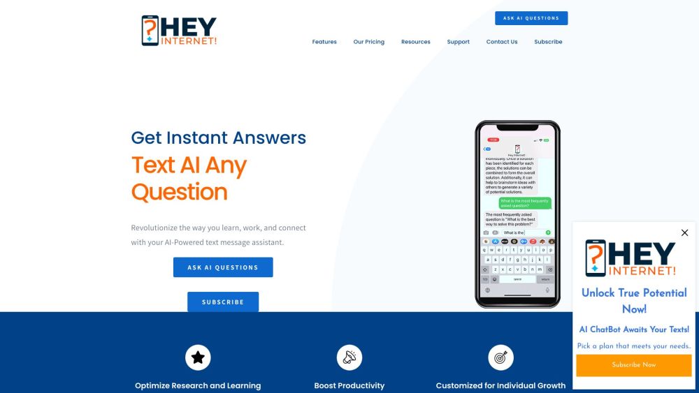 HeyInternet!: AI Text Assistant for Insights, Research, & Time-Saving Solutions