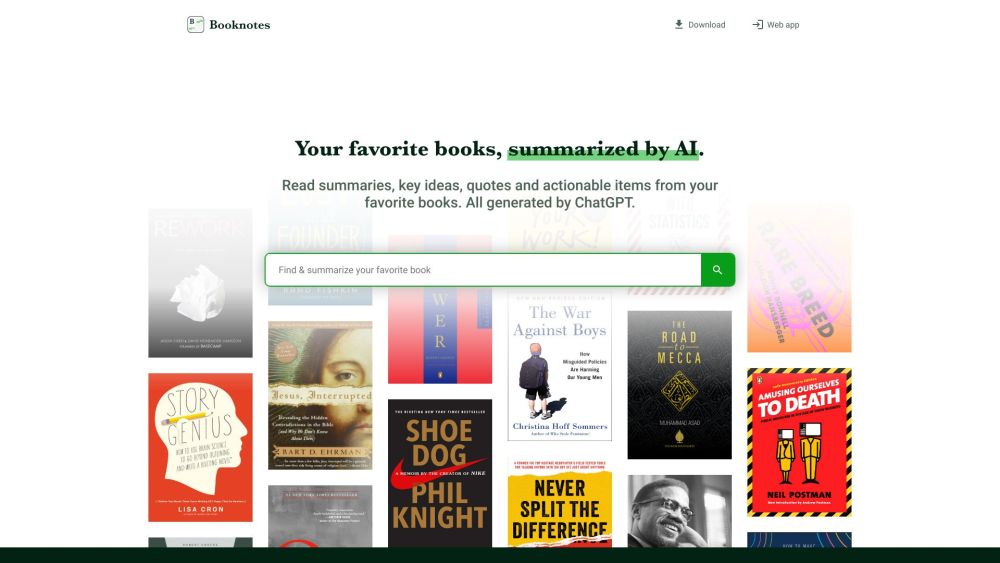 Booknotes: AI Summaries, Key Ideas & Quotes Extraction with ChatGPT