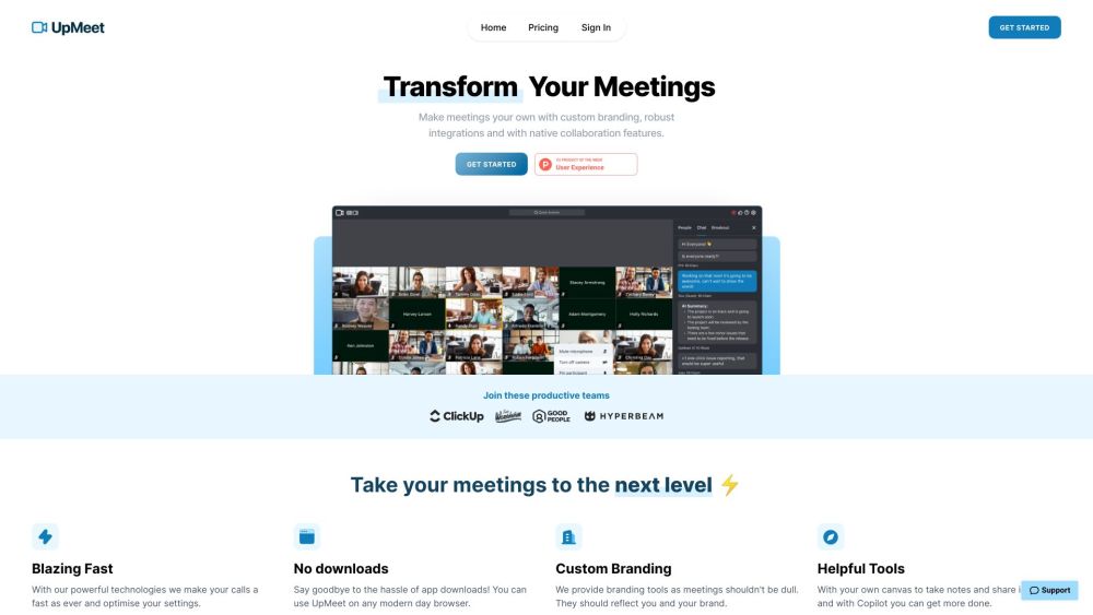 UpMeet: Custom Branding, Integrations, Collaboration Tools