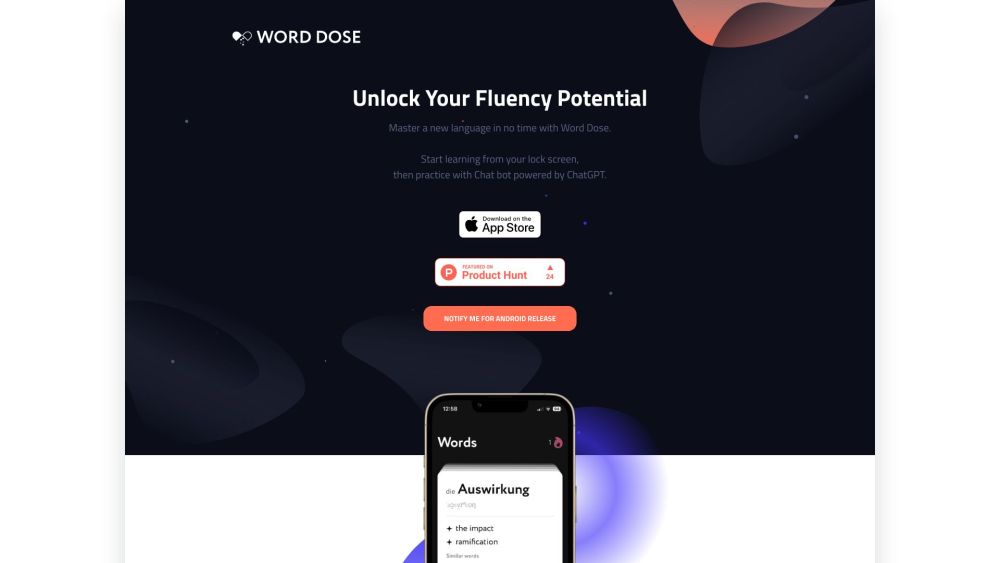 Word Dose: Language App with Lock Screen Learning & Chatbot Practice