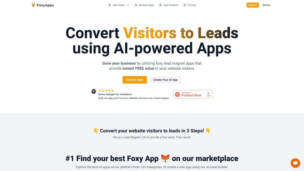 FoxyApps: AI-Powered App Creation for All - No Code, Easy for Everyone