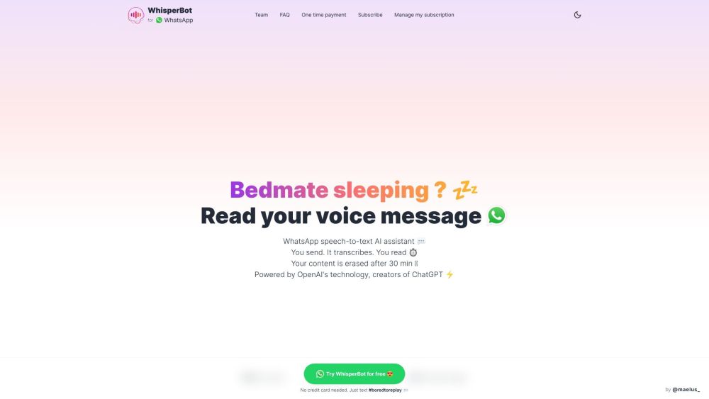 WhisperBot: AI WhatsApp Voice-to-Text, 57 Languages, Fast & Accurate