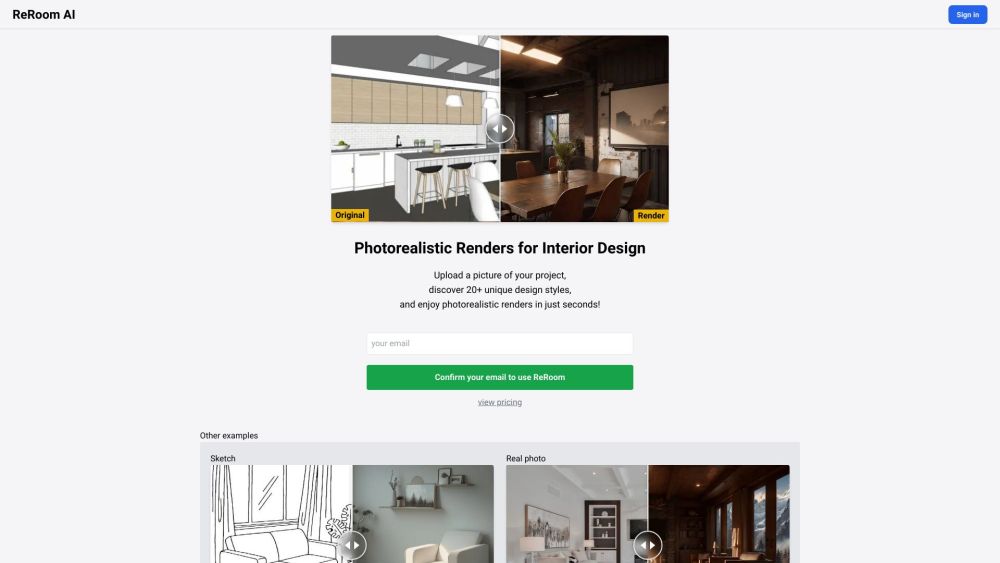 ReRoom AI: Photorealistic Interior Design Renderings in Seconds : Online Platform for SketchUp Enhancements