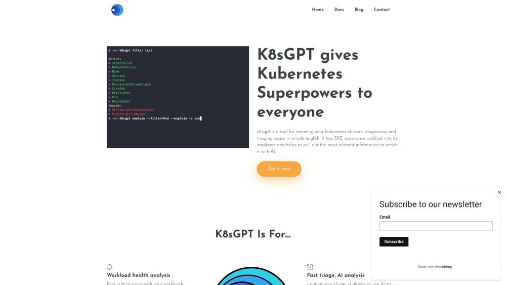 K8sGPT: Kubernetes Scanning, AI-Driven Diagnosing & Analysis