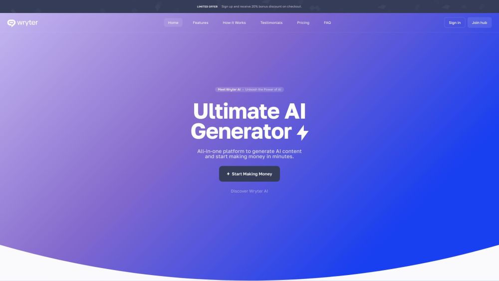 Wryter AI: Unlock Creativity & Productivity with Multi-Functional Platform