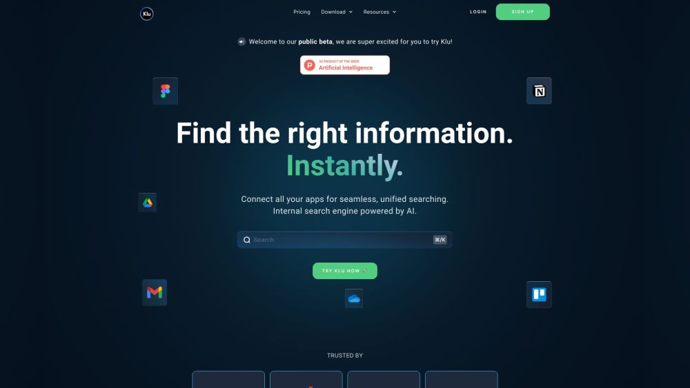 Klu: Smart Search for Slack, Google Drive, Notion & More