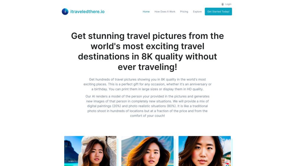 itraveledthere.io: 8K Travel Photos & AI Selfie Edits at Affordable Prices