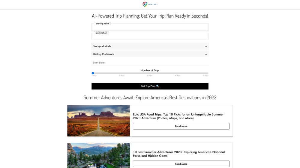 TripTrio.co: AI-Powered Travel Planner for Customized Itineraries