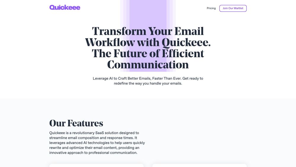 Quickeee: AI-Driven Email Optimization & Streamlined Responses Features