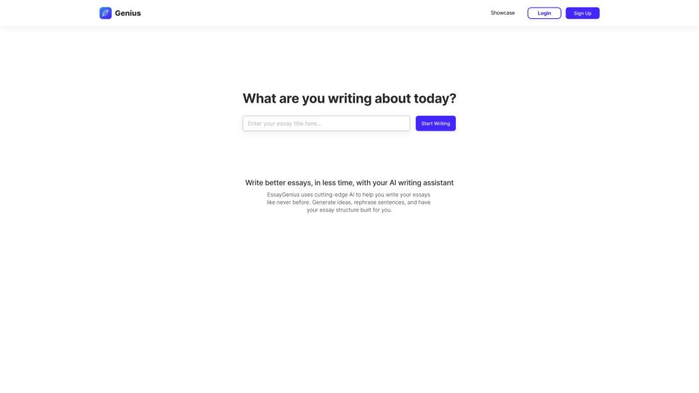 EssayGenius: AI Tool for Quick, High-Quality, Plagiarism-Free Essays