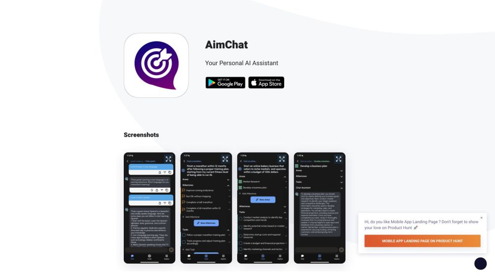 AimChat : AI Chat, Goal Management, Personalized Assistance Features