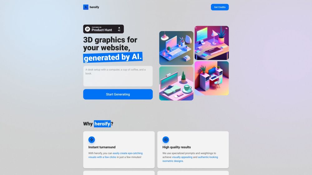 Heroify: AI-Powered 3D Graphics for Authentic Website Design