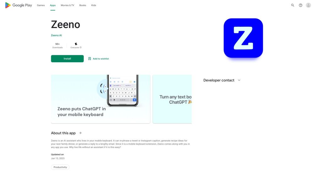 Zeeno: Android Keyboard Extension - Integrate Carry ChatGPT Effortlessly