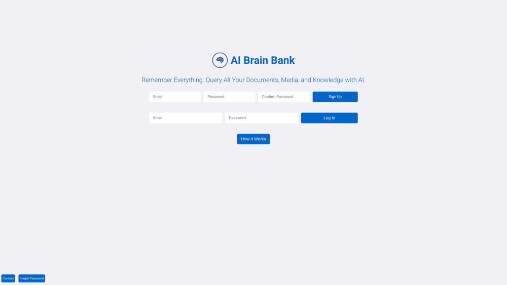 AI Brain Bank: Smart Storage, Query Documents & Info Retrieval