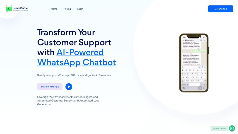 SensiBot: Automated WhatsApp Chatbot for Instant Support