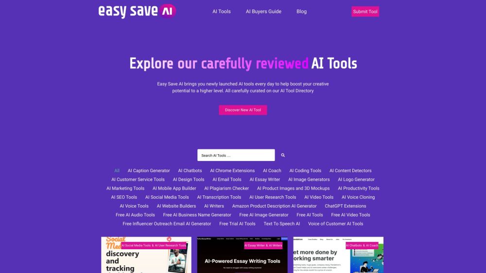 Easy Save AI: Discover & Locate Digital Marketing AI Tools Online