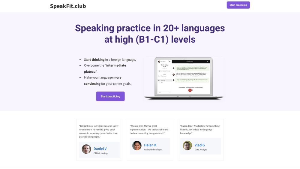 SpeakFit.club: AI Assistants for Fluent Foreign Language Speech