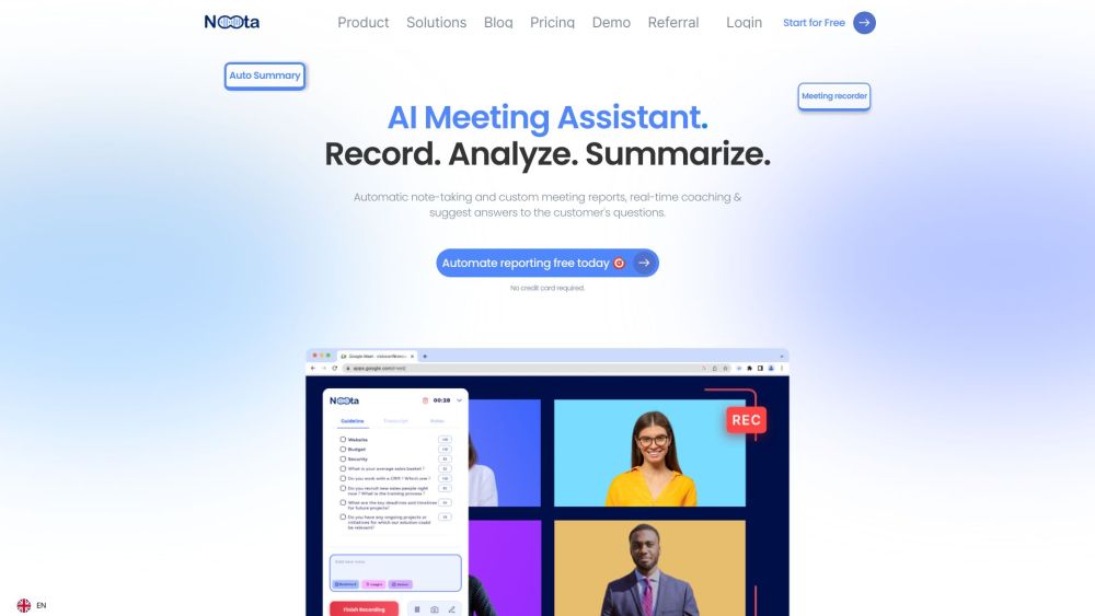 Noota: AI Meeting Assistant, Automated Notes & Reports